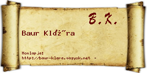 Baur Klára névjegykártya